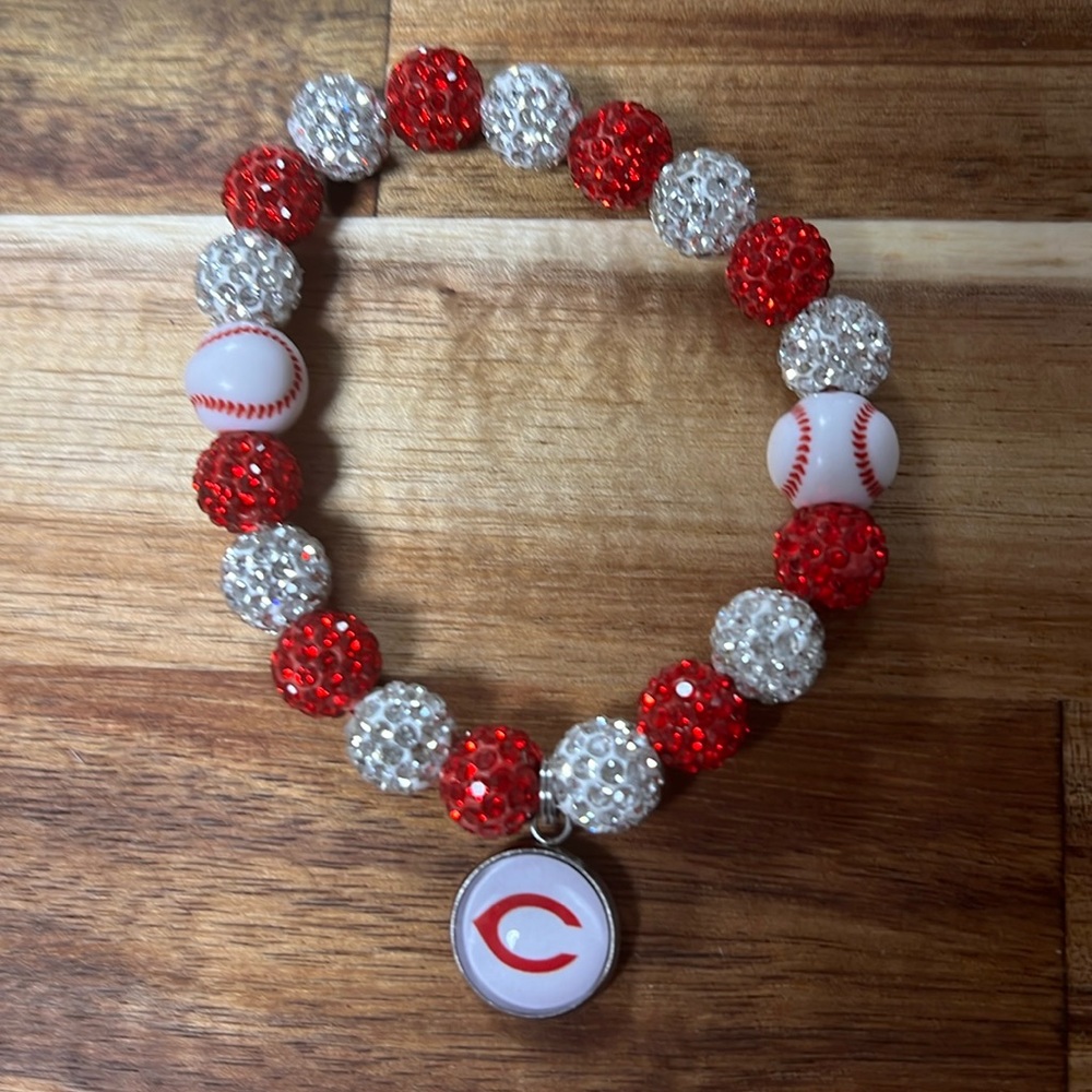 COPY - Cincinnati Reds baseball bracelet